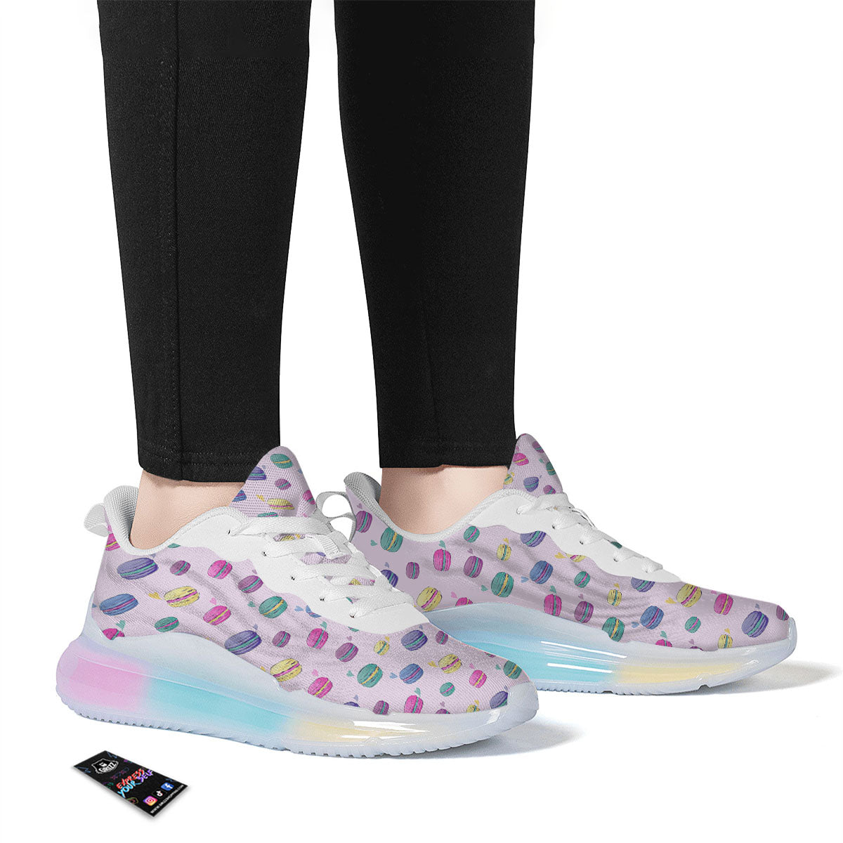 Macaron Colorful Print Pattern Running Sneakers-grizzshop