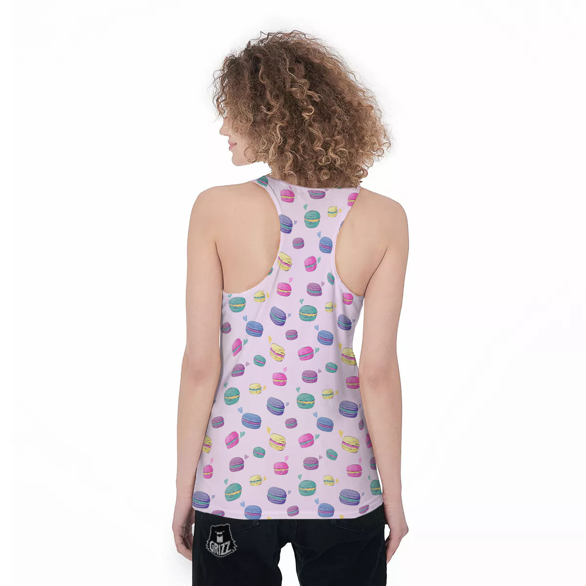 Macaron Colorful Print Pattern Women's Racerback Tank Top-grizzshop