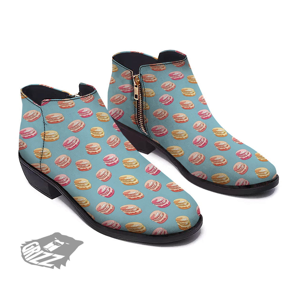 Macaron Cute Print Pattern Ankle Boots-grizzshop
