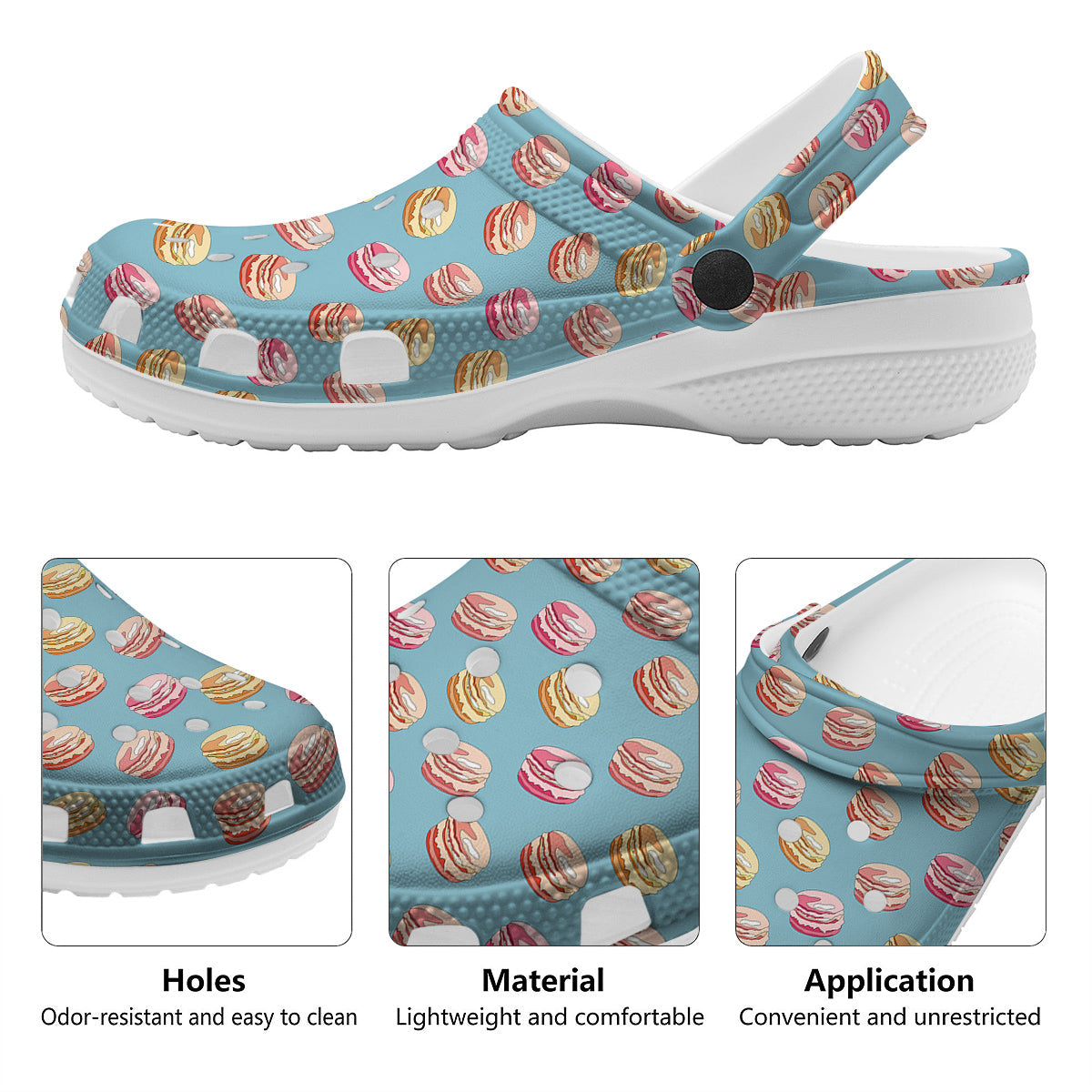 Macaron Cute Print Pattern Clog-grizzshop