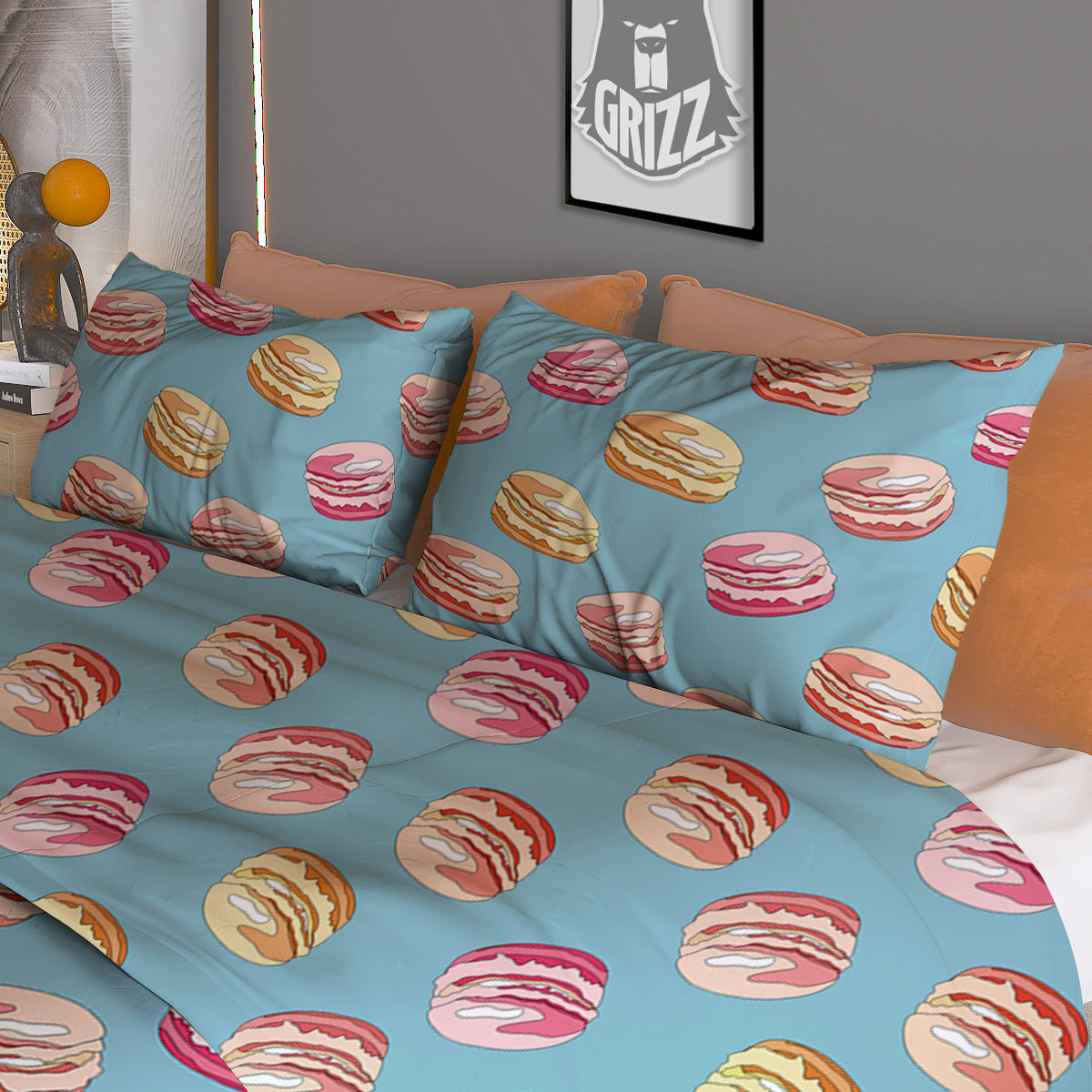 Macaron Cute Print Pattern Duvet Cover Bedding Set-grizzshop