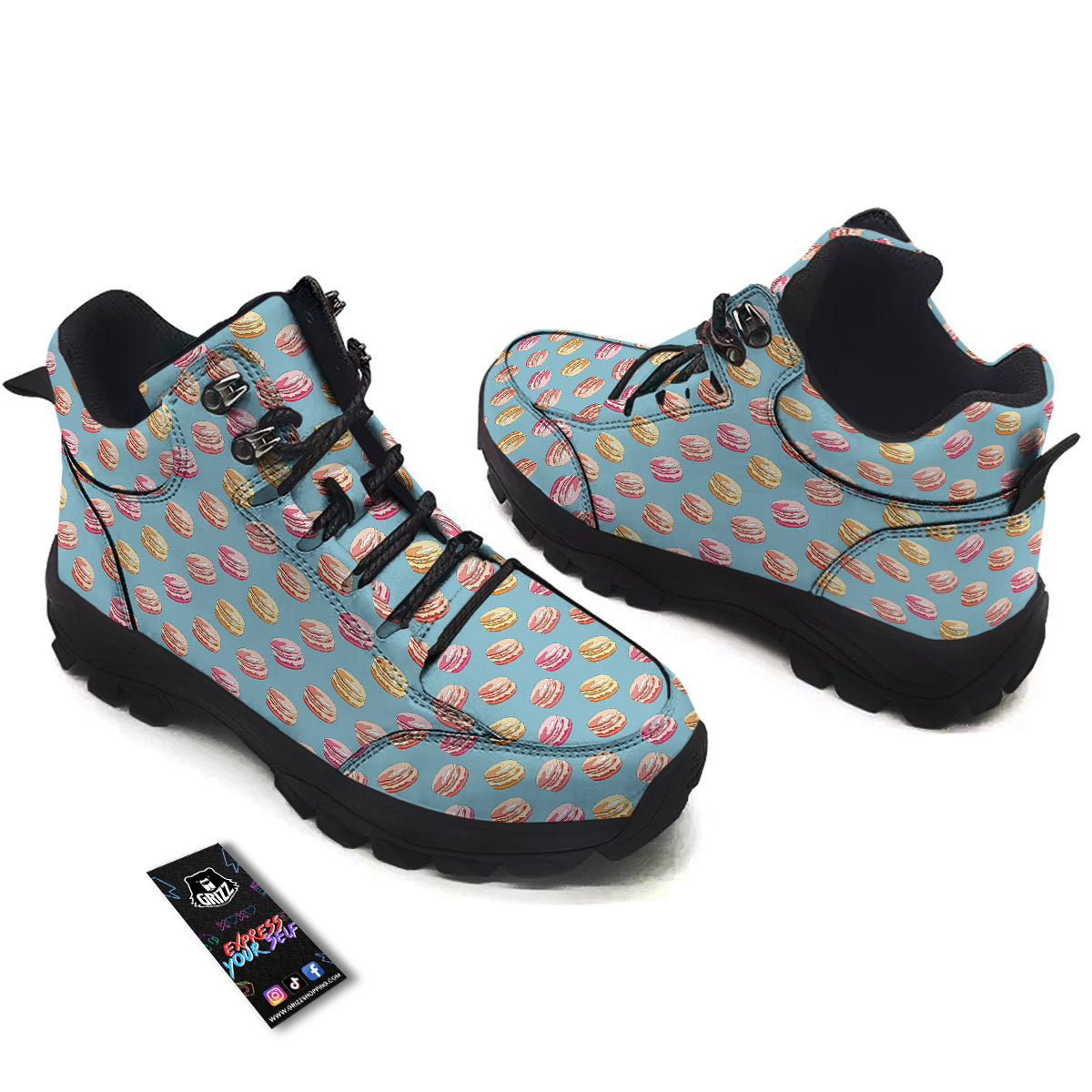 Macaron Cute Print Pattern Hiking Shoes-grizzshop