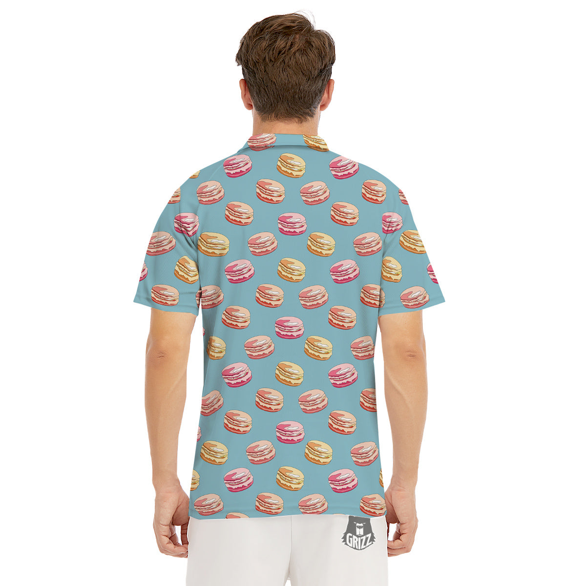 Macaron Cute Print Pattern Men's Golf Shirts-grizzshop
