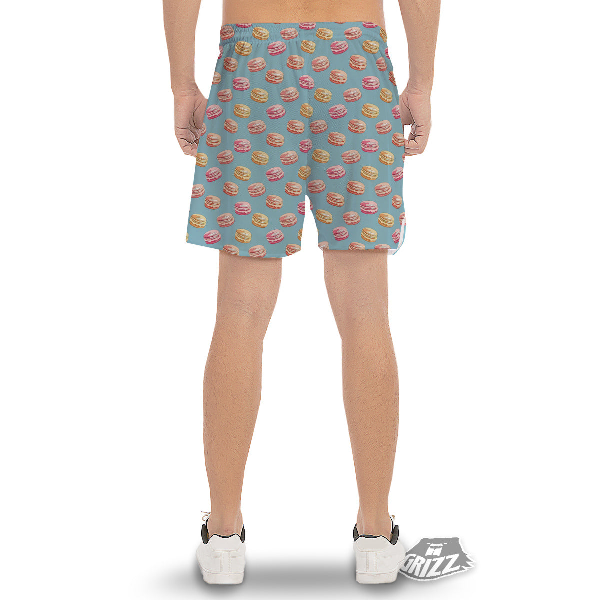 Macaron Cute Print Pattern Men's Gym Shorts-grizzshop