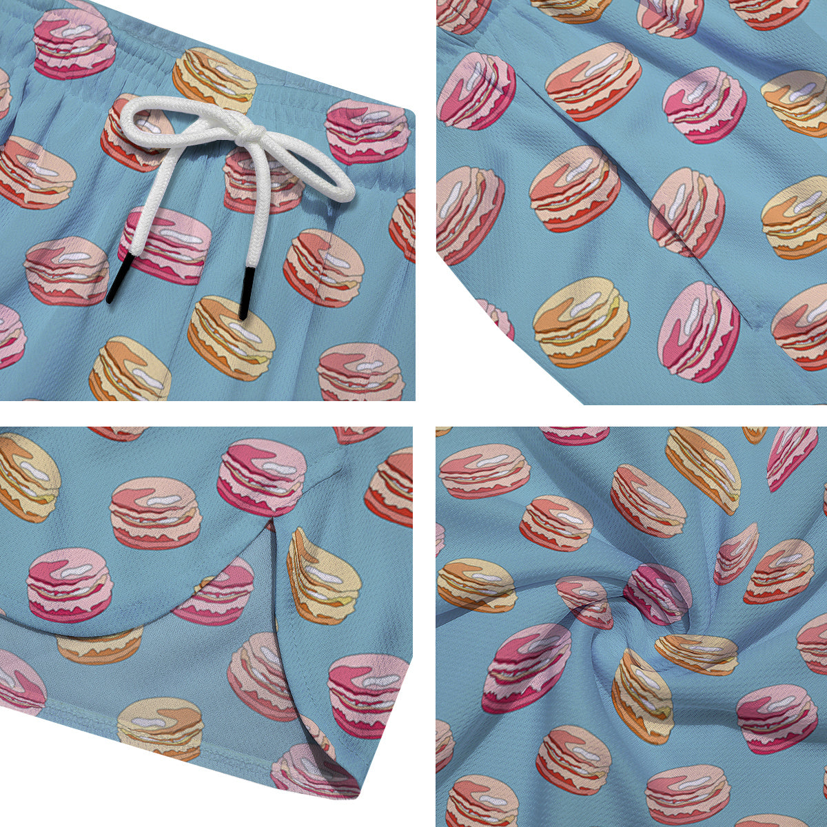 Macaron Cute Print Pattern Men's Running Shorts-grizzshop