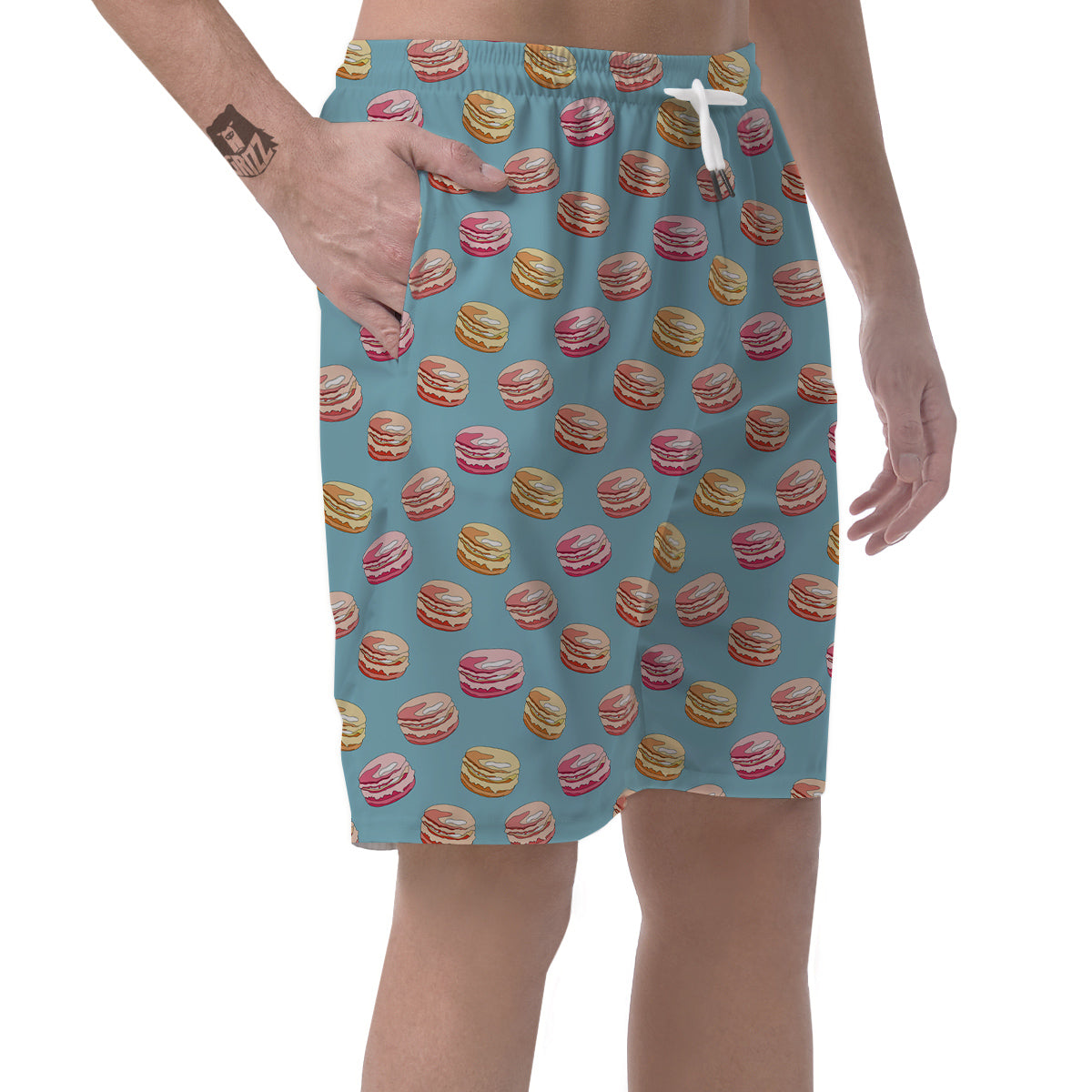 Macaron Cute Print Pattern Men's Shorts-grizzshop