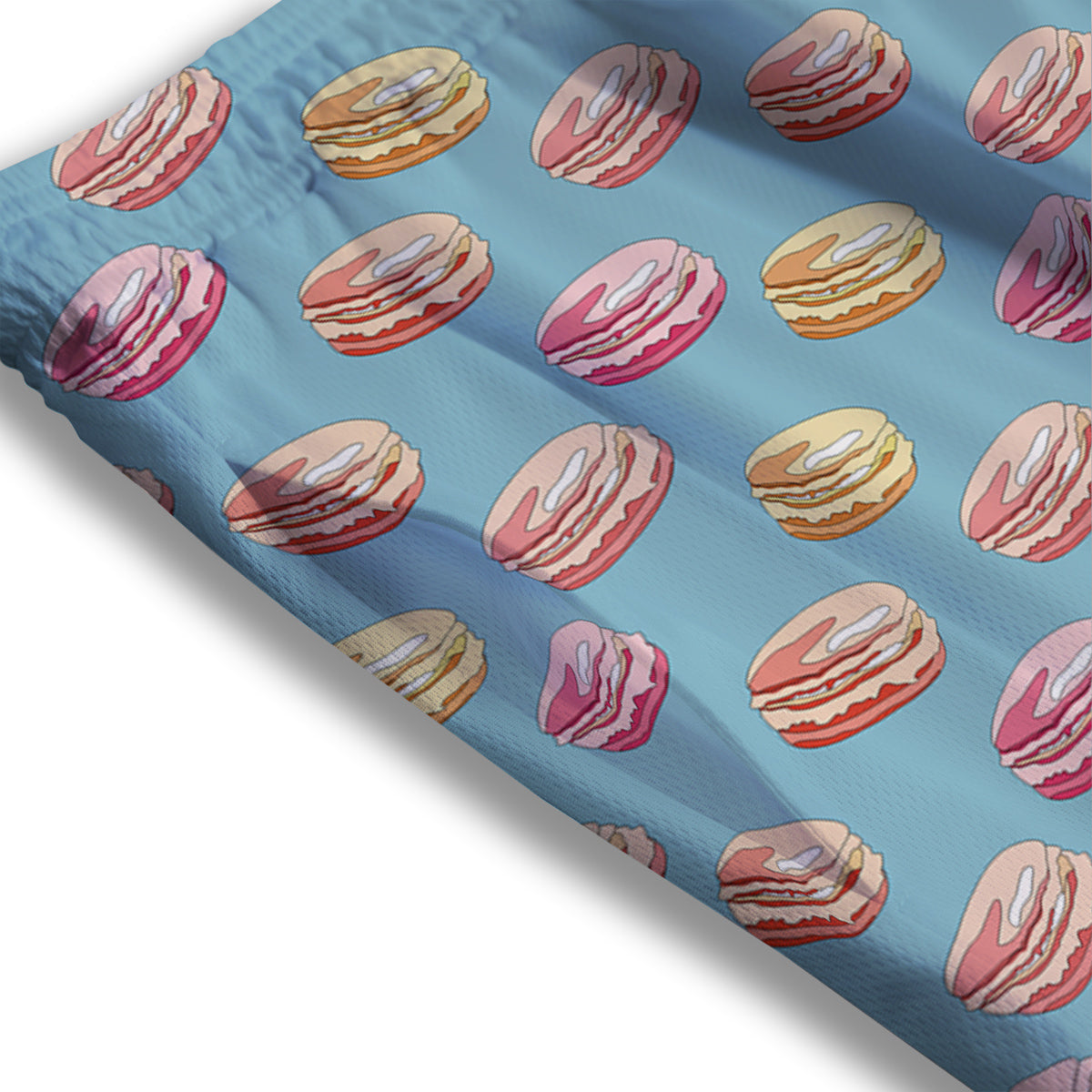 Macaron Cute Print Pattern Mesh Shorts