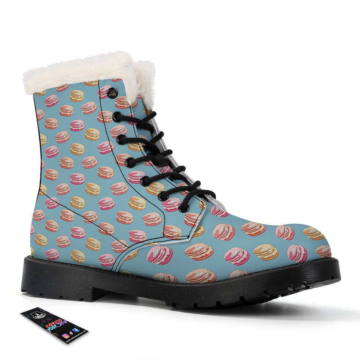 Macaron Cute Print Pattern Winter Boots-grizzshop