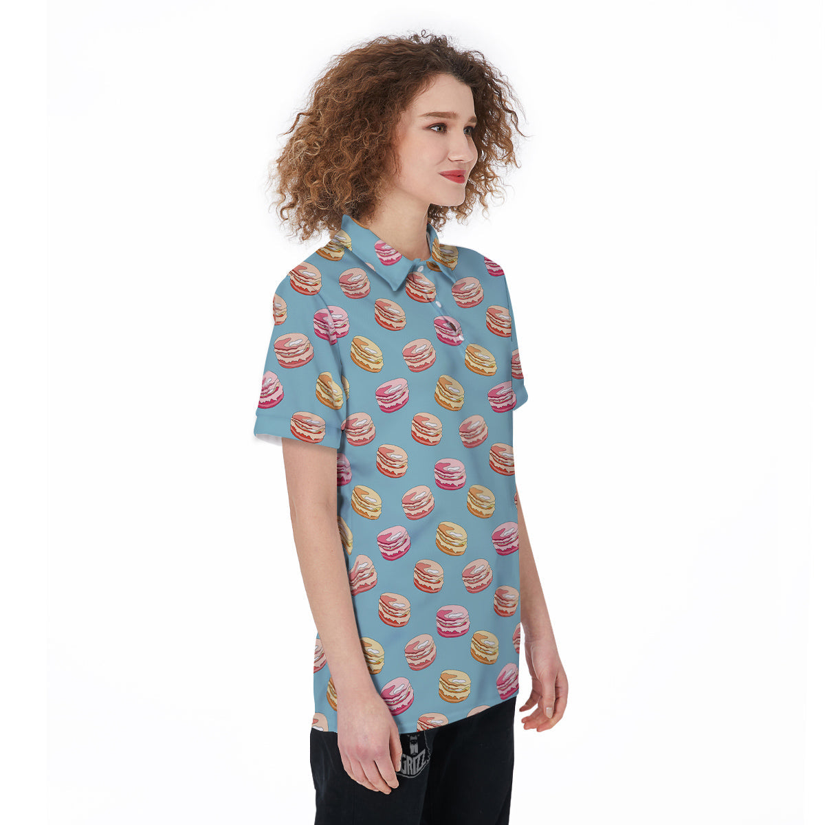 Macaron Cute Print Pattern Women's Golf Shirts-grizzshop