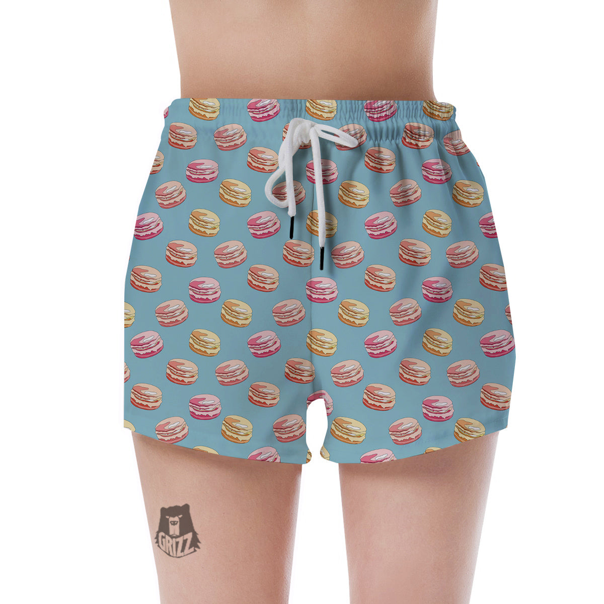 Macaron Cute Print Pattern Women's Shorts-grizzshop