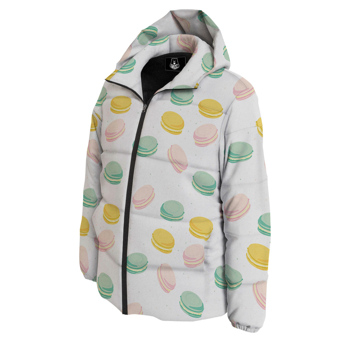 Macaron Pastel Print Pattern Down Jacket-grizzshop