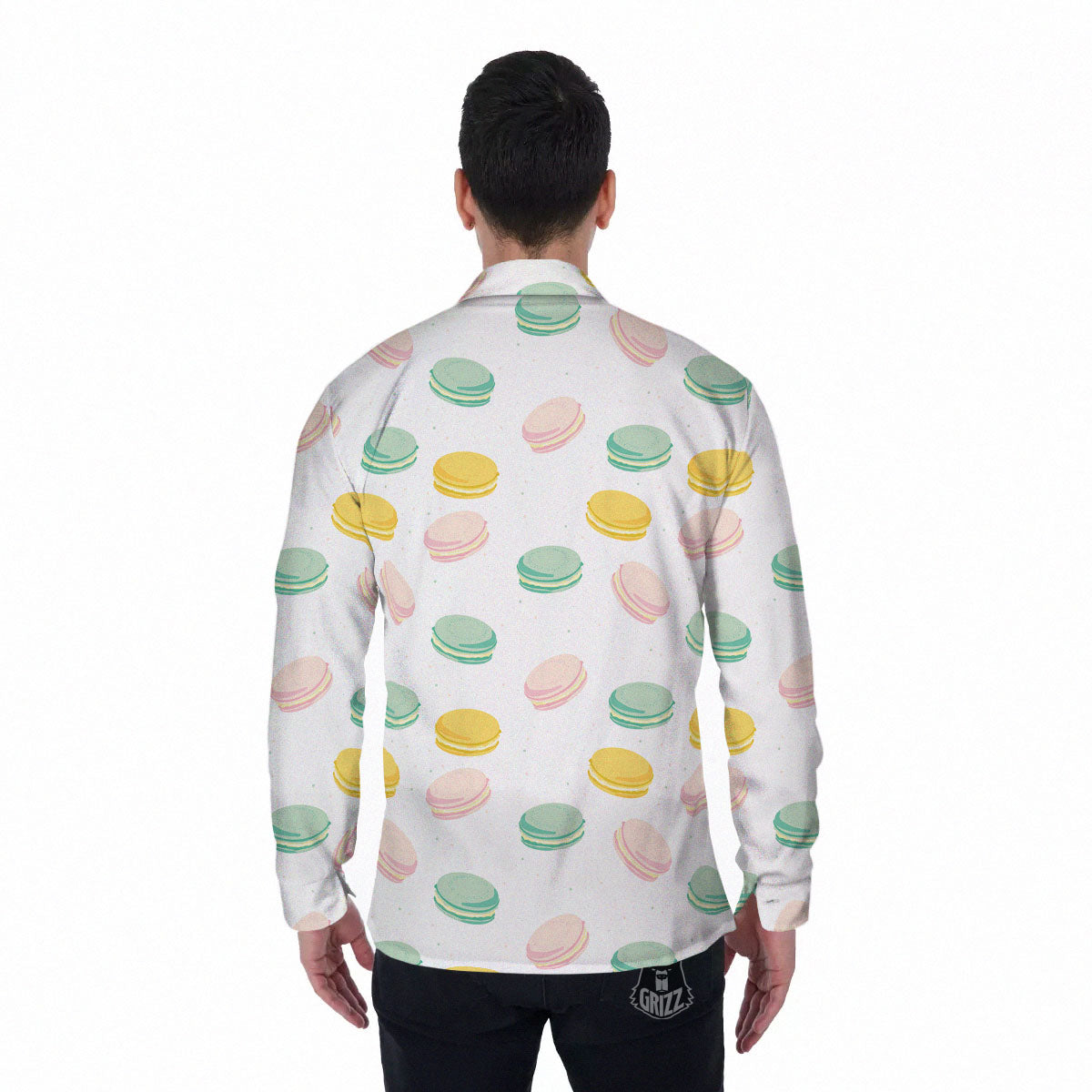 Macaron Pastel Print Pattern Men's Long Sleeve Shirts-grizzshop