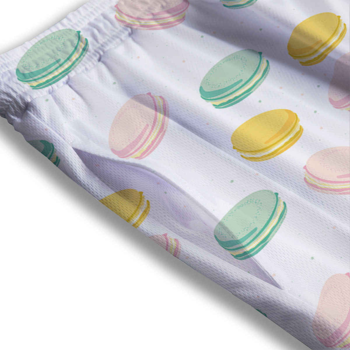Macaron Pastel Print Pattern Mesh Shorts-grizzshop