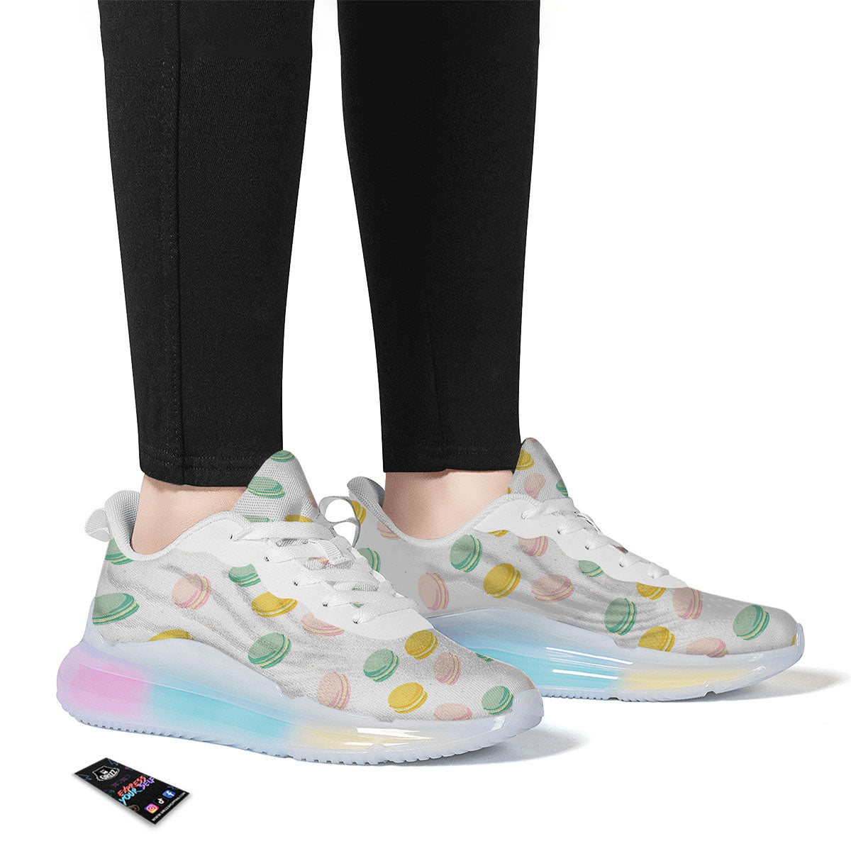 Macaron Pastel Print Pattern Running Sneakers-grizzshop