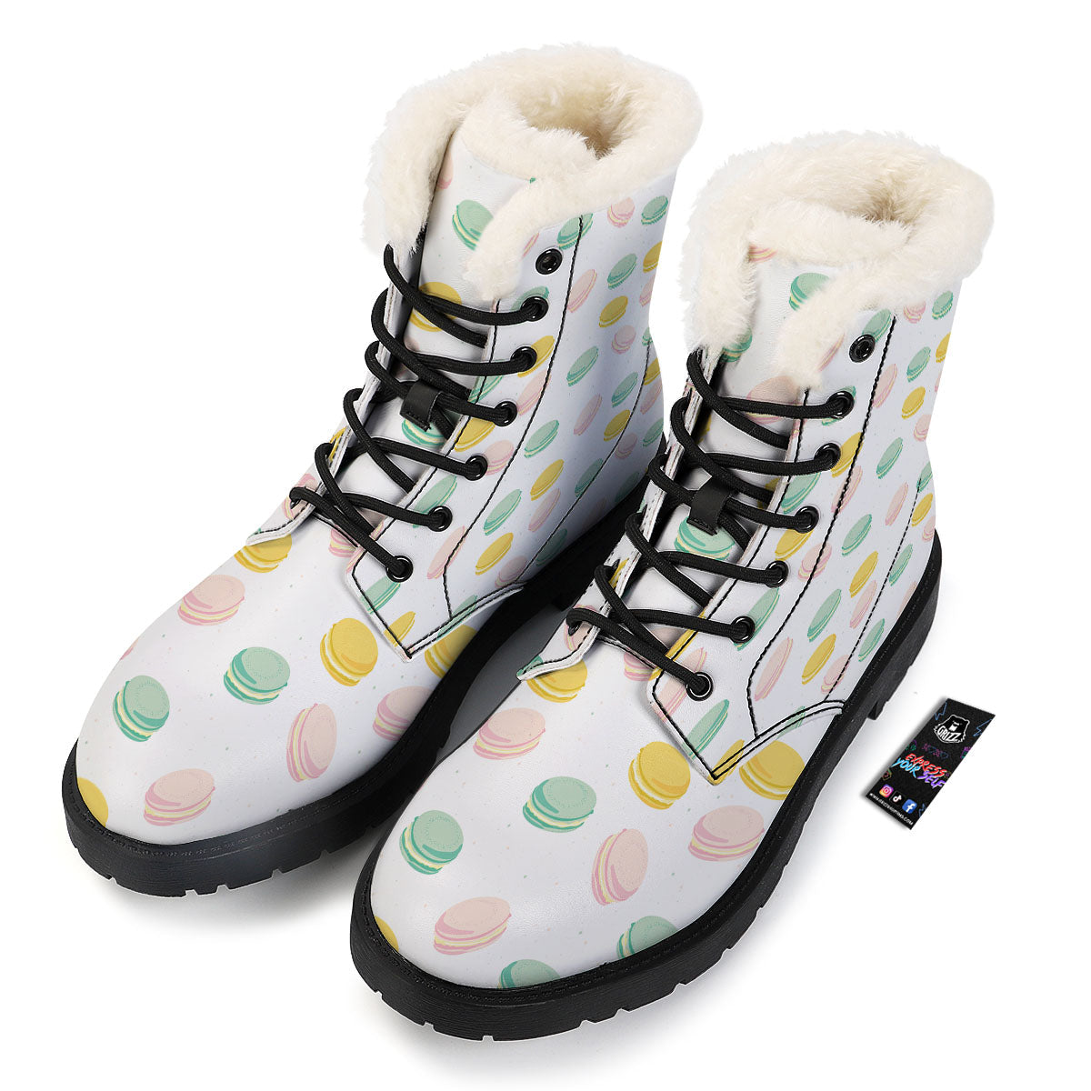 Macaron Pastel Print Pattern Winter Boots-grizzshop
