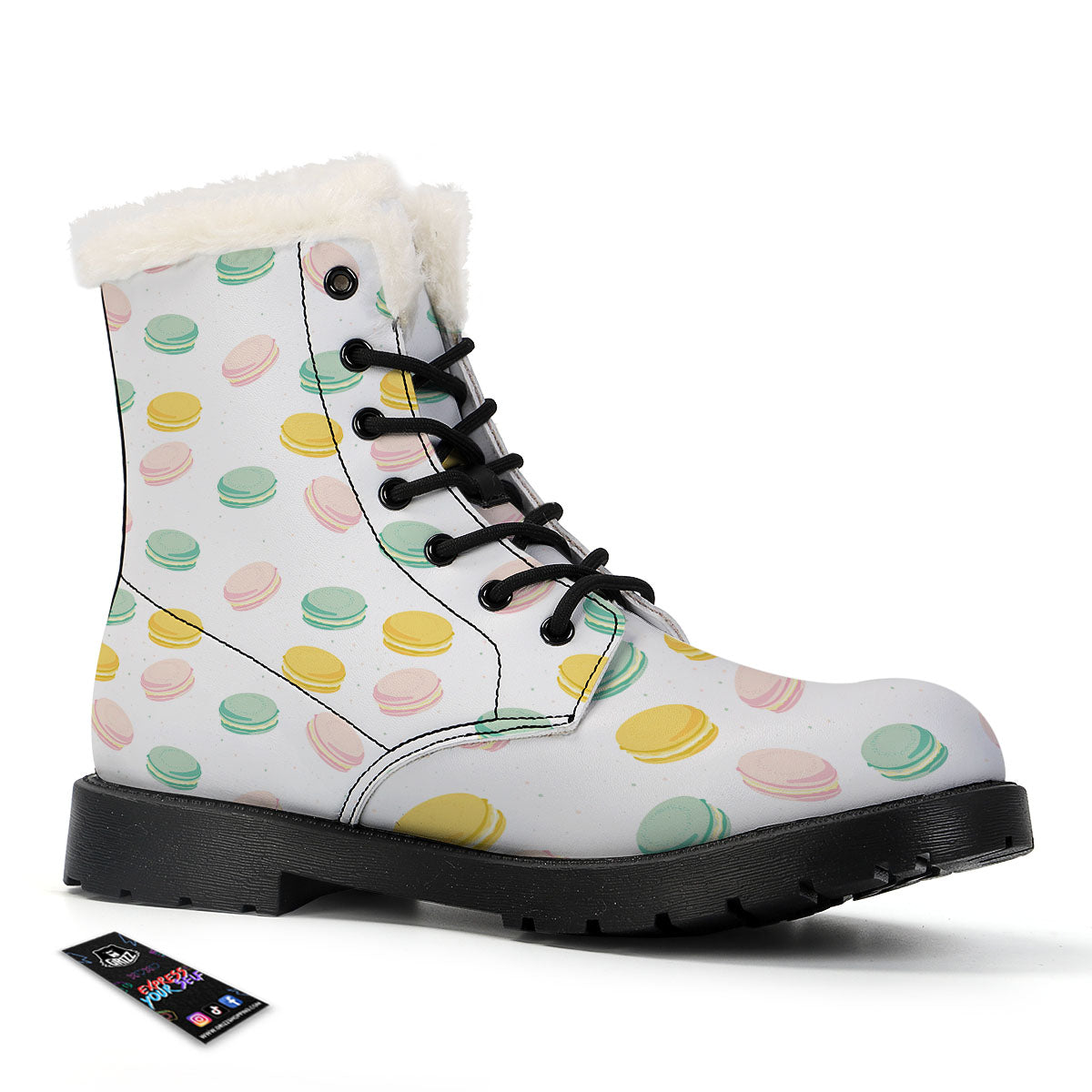 Macaron Pastel Print Pattern Winter Boots-grizzshop