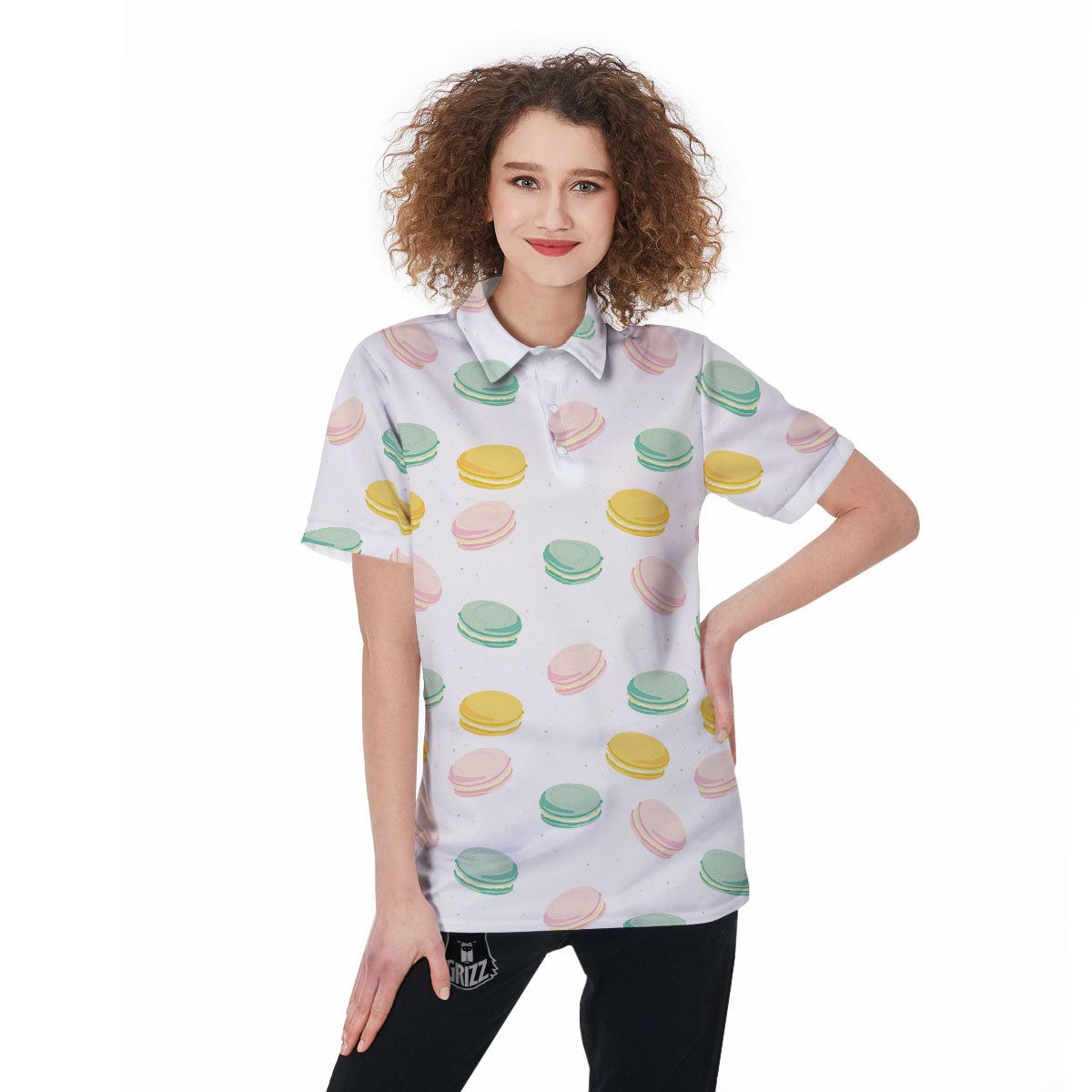 Macaron Pastel Print Pattern Women's Golf Shirts-grizzshop