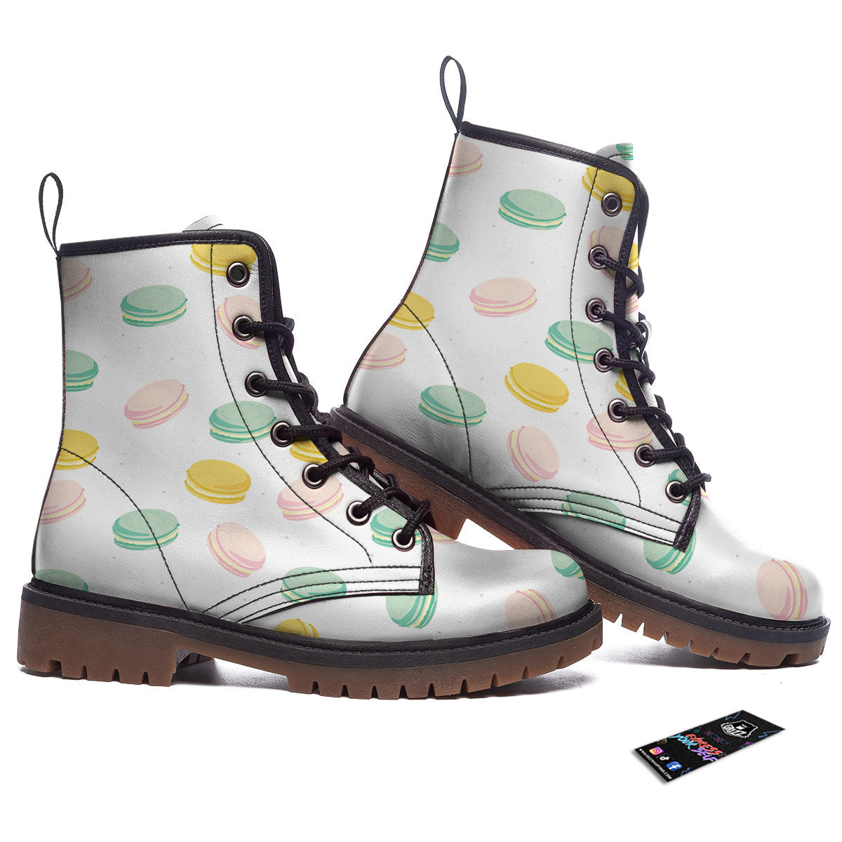 Macaron Pastel Print Pattern Work Boots-grizzshop