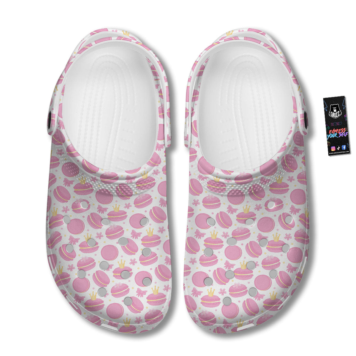 Macaron Pink Print Pattern Clog-grizzshop