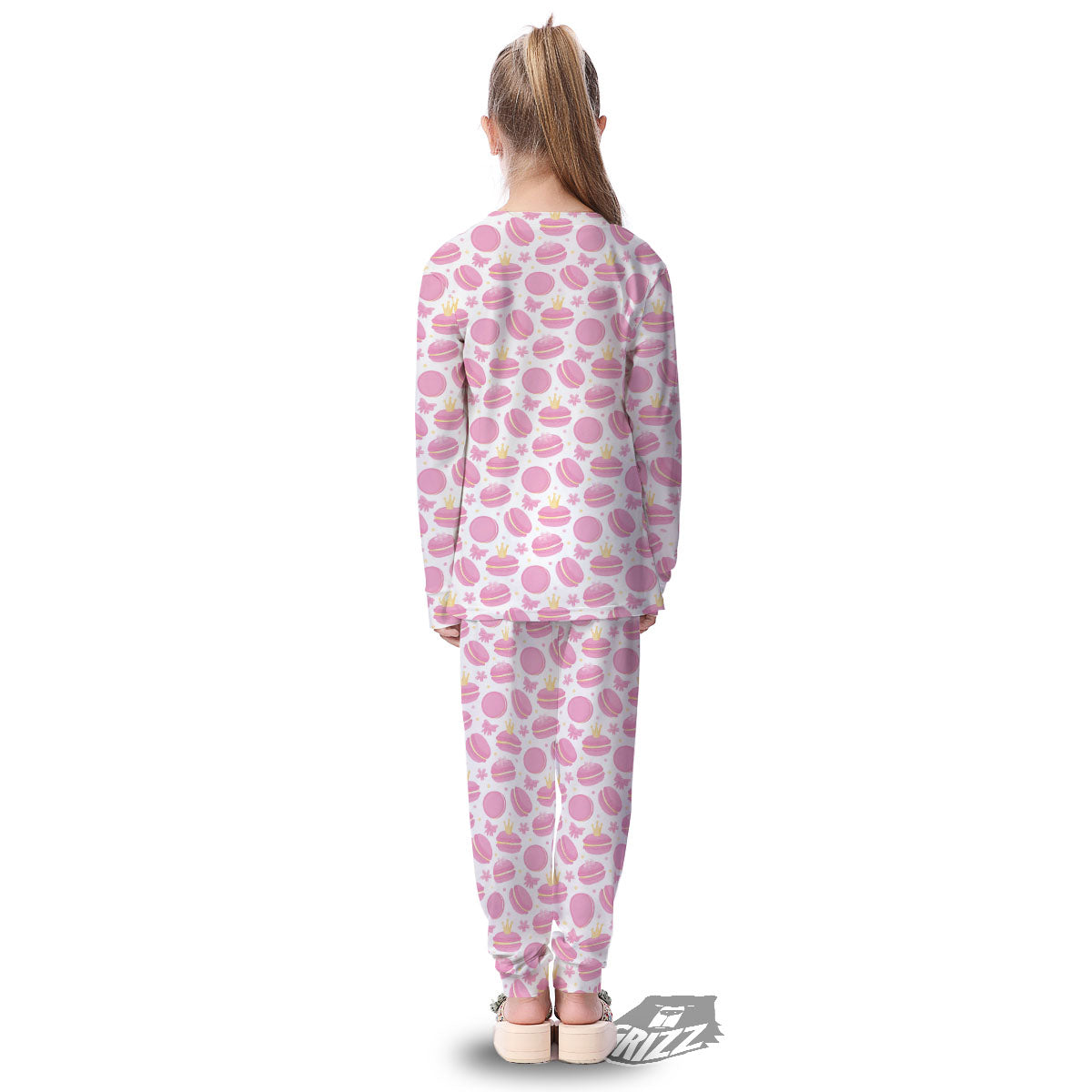 Macaron Pink Print Pattern Kid's Pajamas-grizzshop