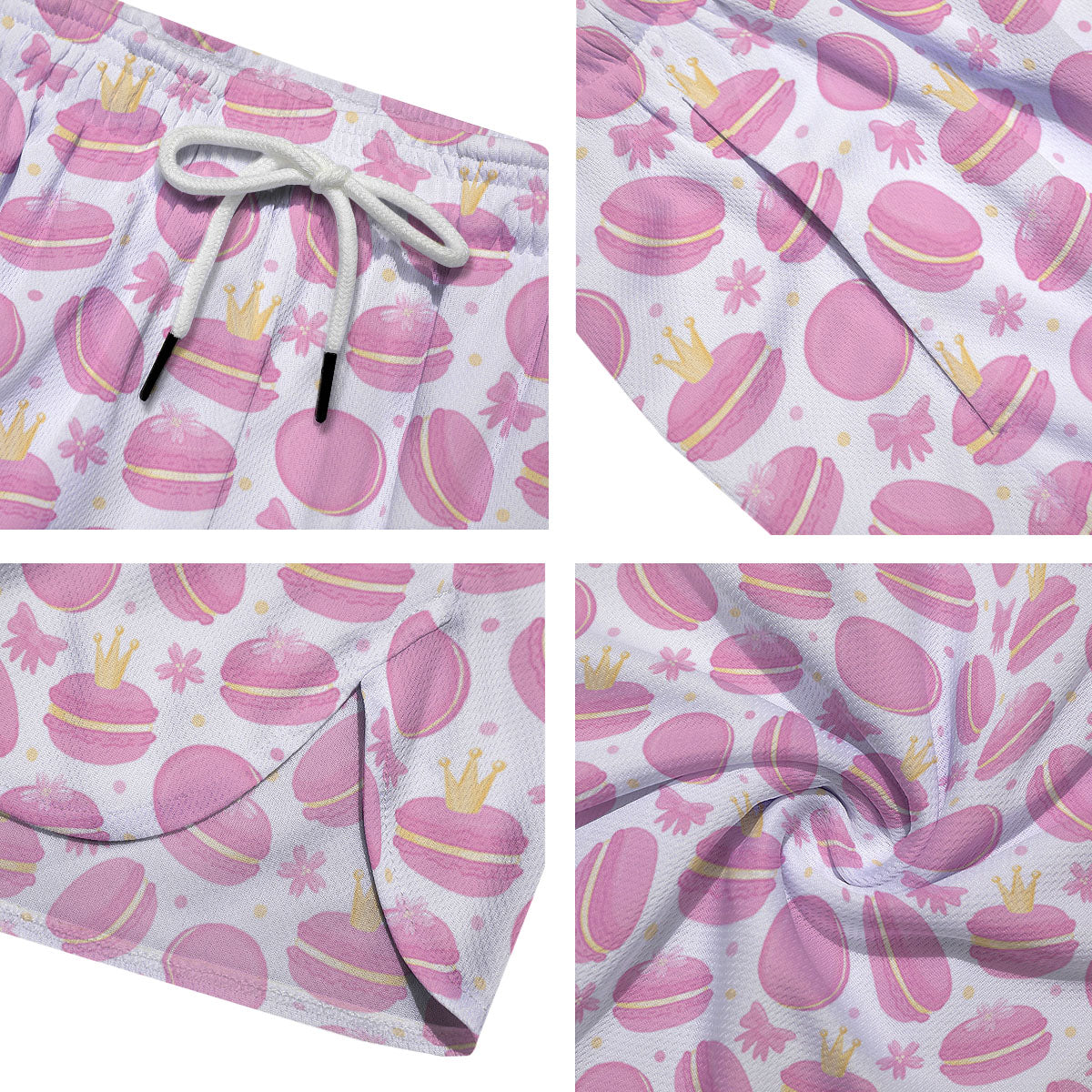 Macaron Pink Print Pattern Men's Running Shorts-grizzshop