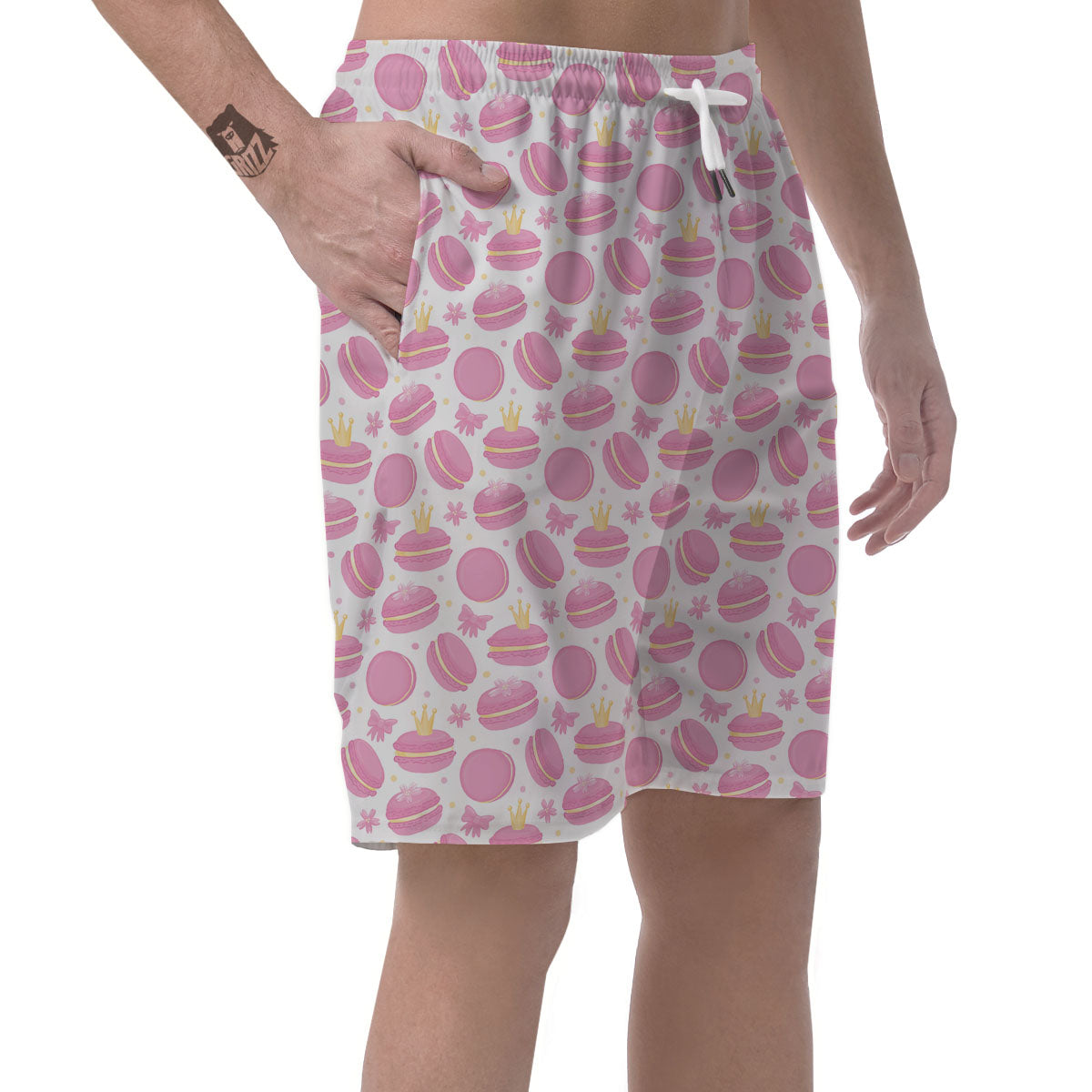 Macaron Pink Print Pattern Men's Shorts-grizzshop