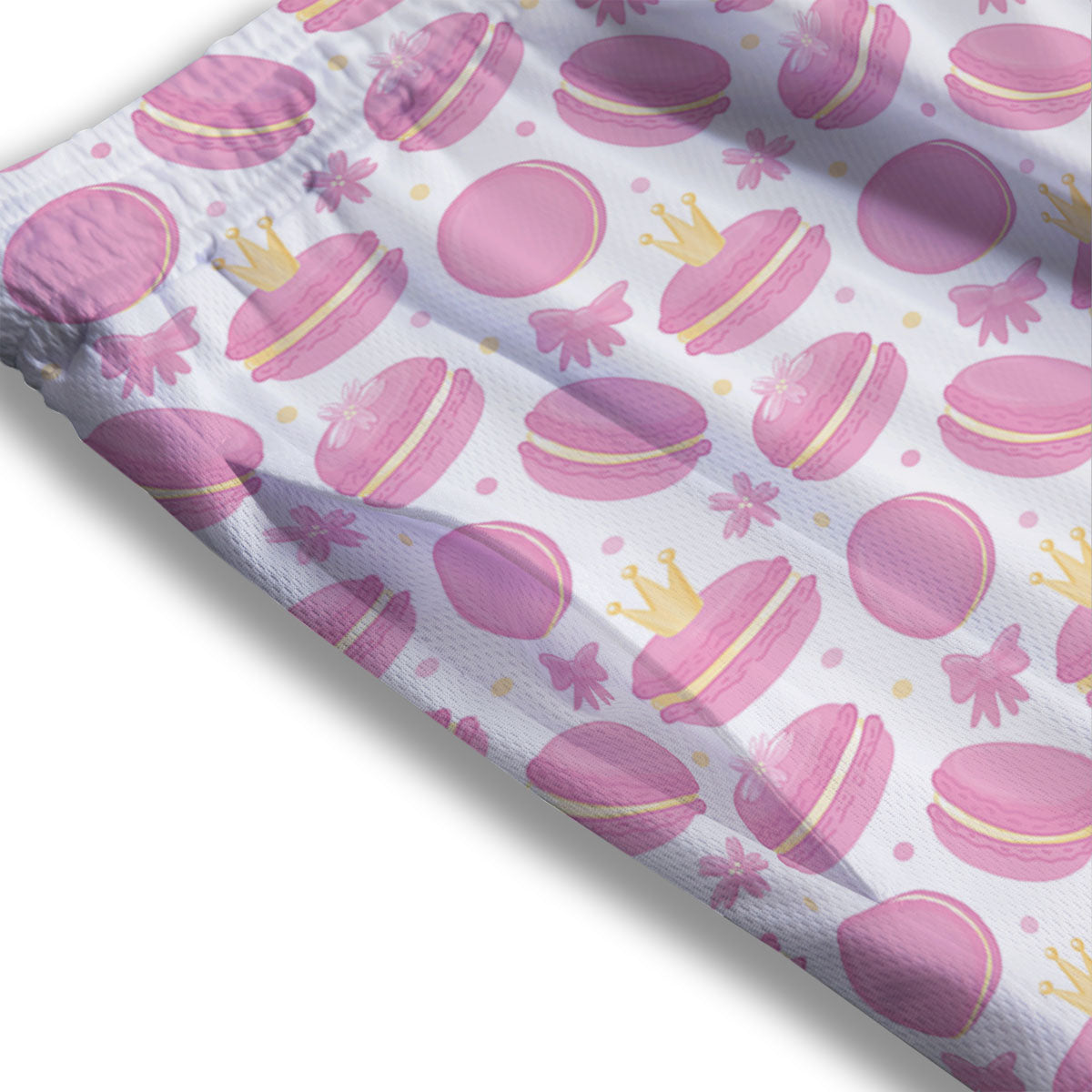 Macaron Pink Print Pattern Mesh Shorts