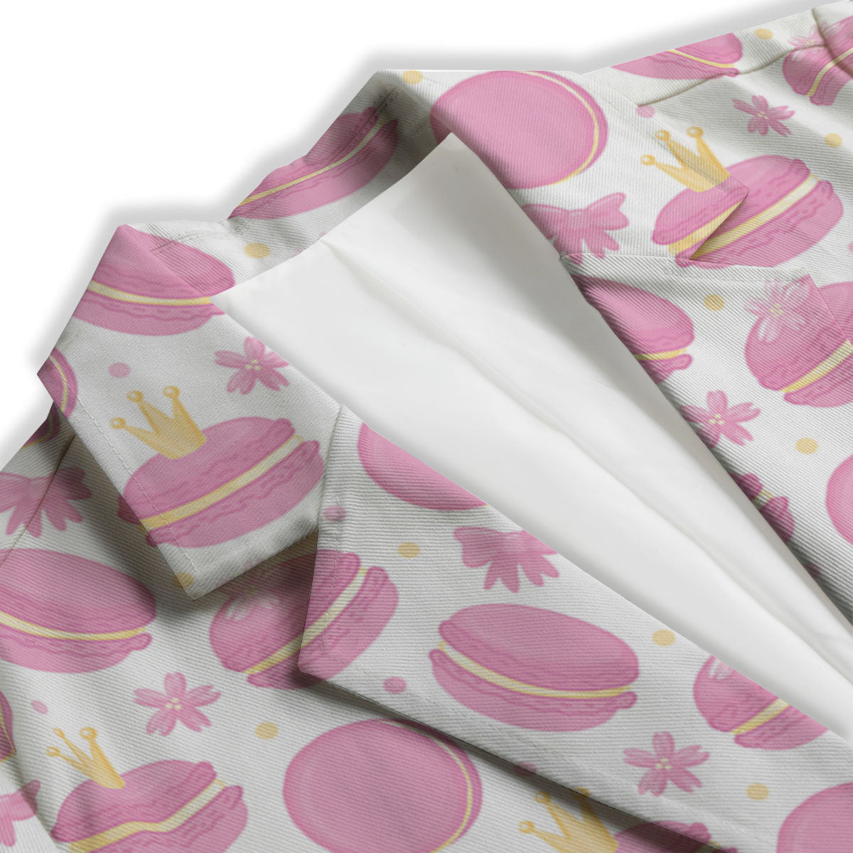Macaron Pink Print Pattern Women's Blazer-grizzshop