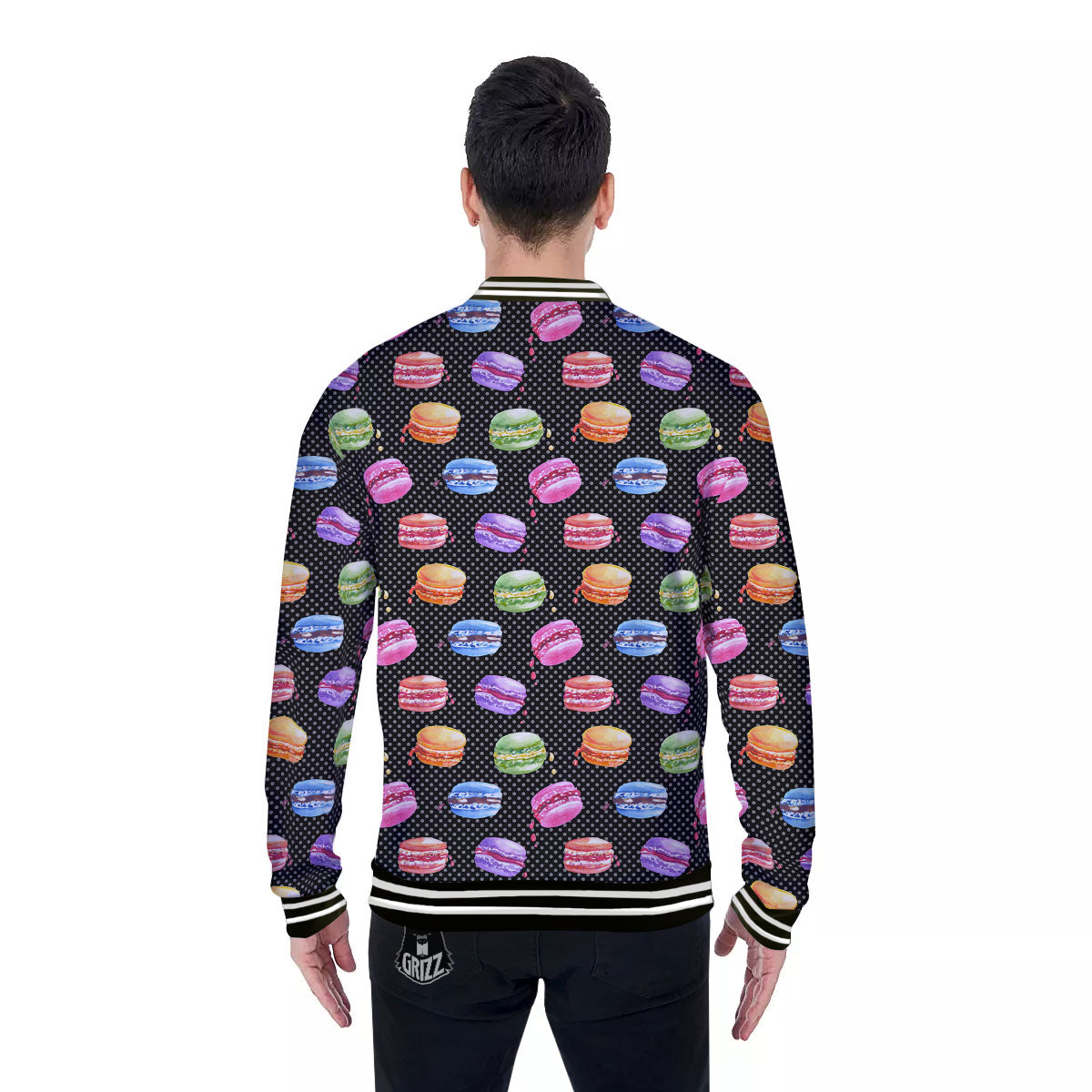 Macaron Polka Dot Print Pattern Baseball Jacket-grizzshop