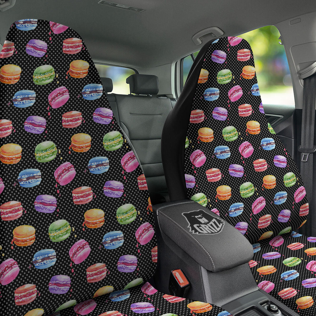 Macaron Polka Dot Print Pattern Car Seat Covers-grizzshop