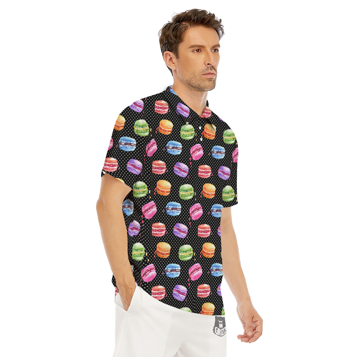 Macaron Polka Dot Print Pattern Men's Golf Shirts-grizzshop