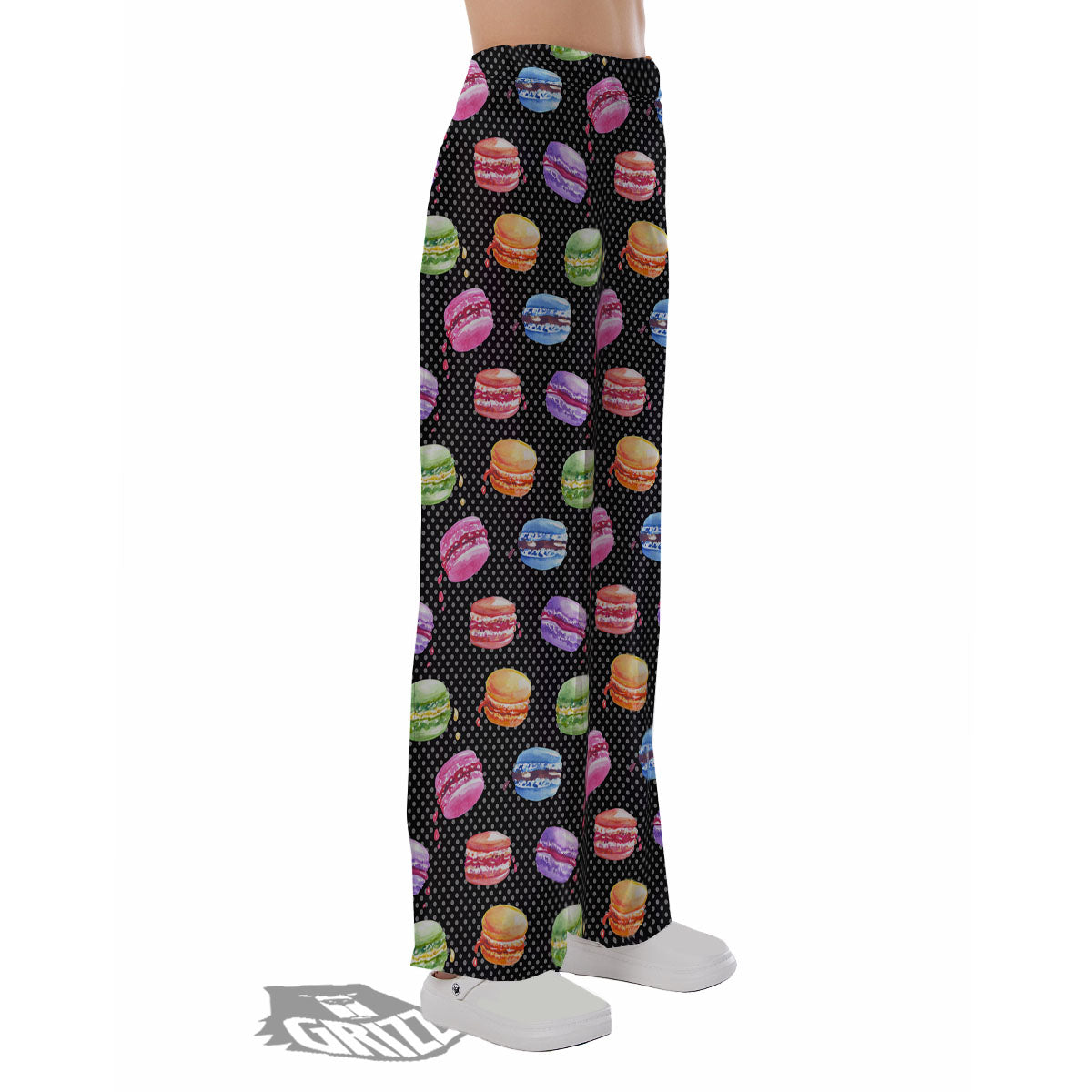 Macaron Polka Dot Print Pattern Pajama Pants-grizzshop