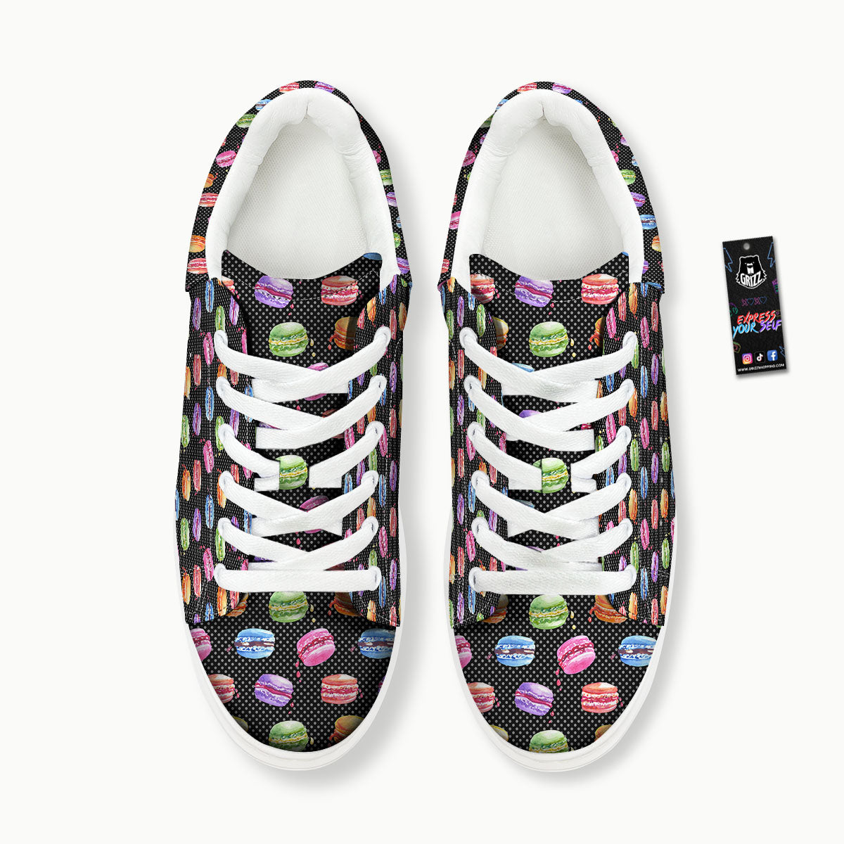 Macaron Polka Dot Print Pattern Platform Shoes-grizzshop