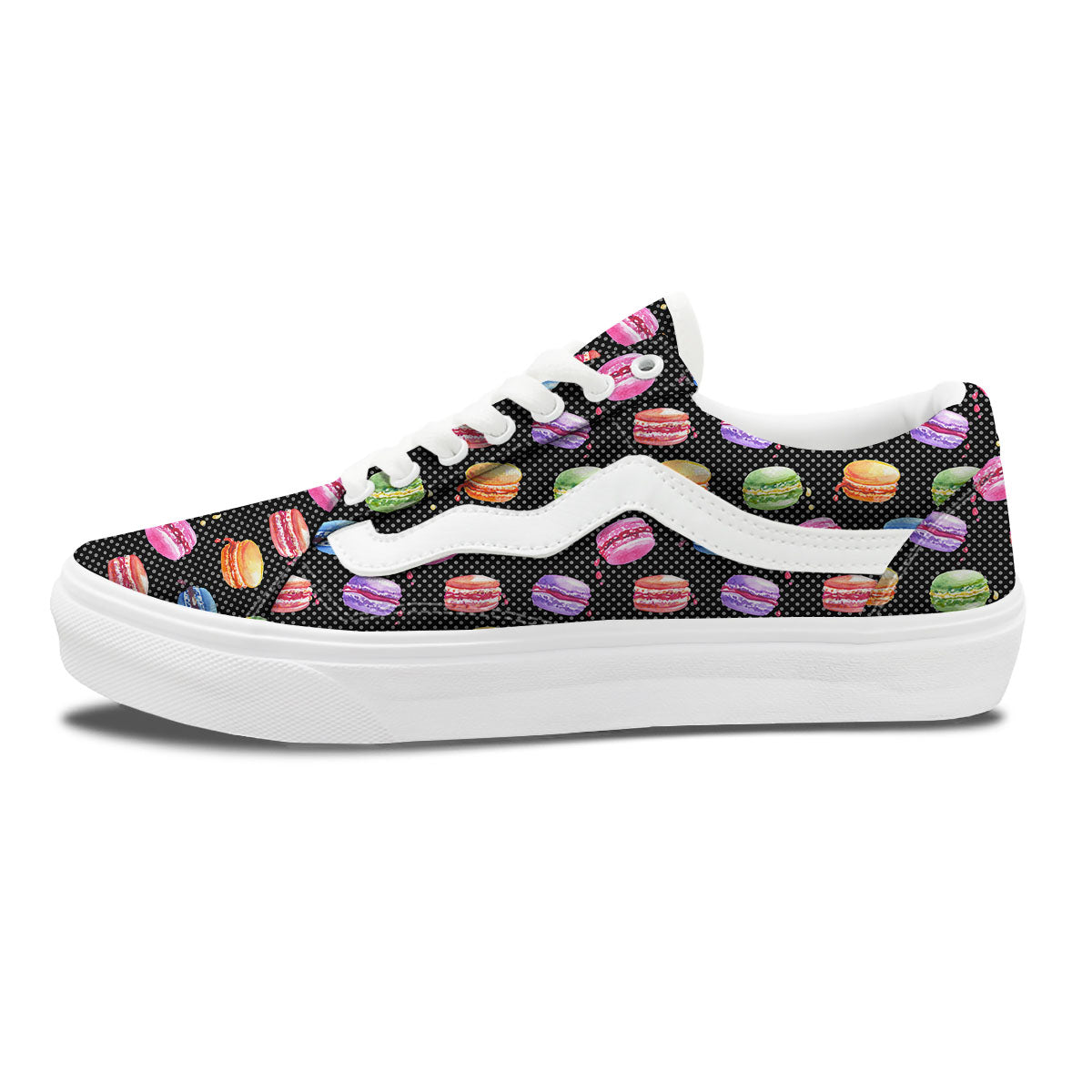Macaron Polka Dot Print Pattern Skate Shoes-grizzshop