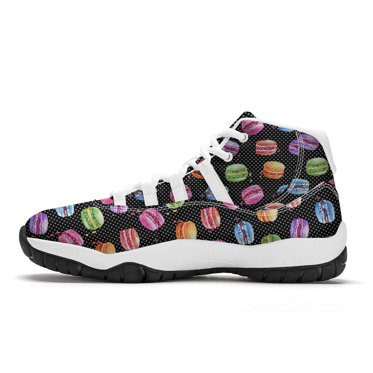 Macaron Polka Dot Print Pattern White Bball Shoes-grizzshop