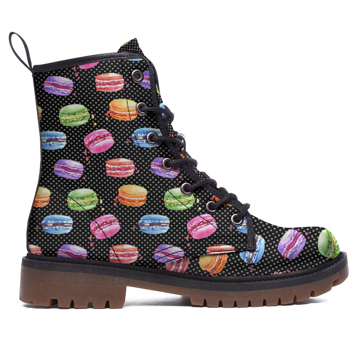 Macaron Polka Dot Print Pattern Work Boots-grizzshop