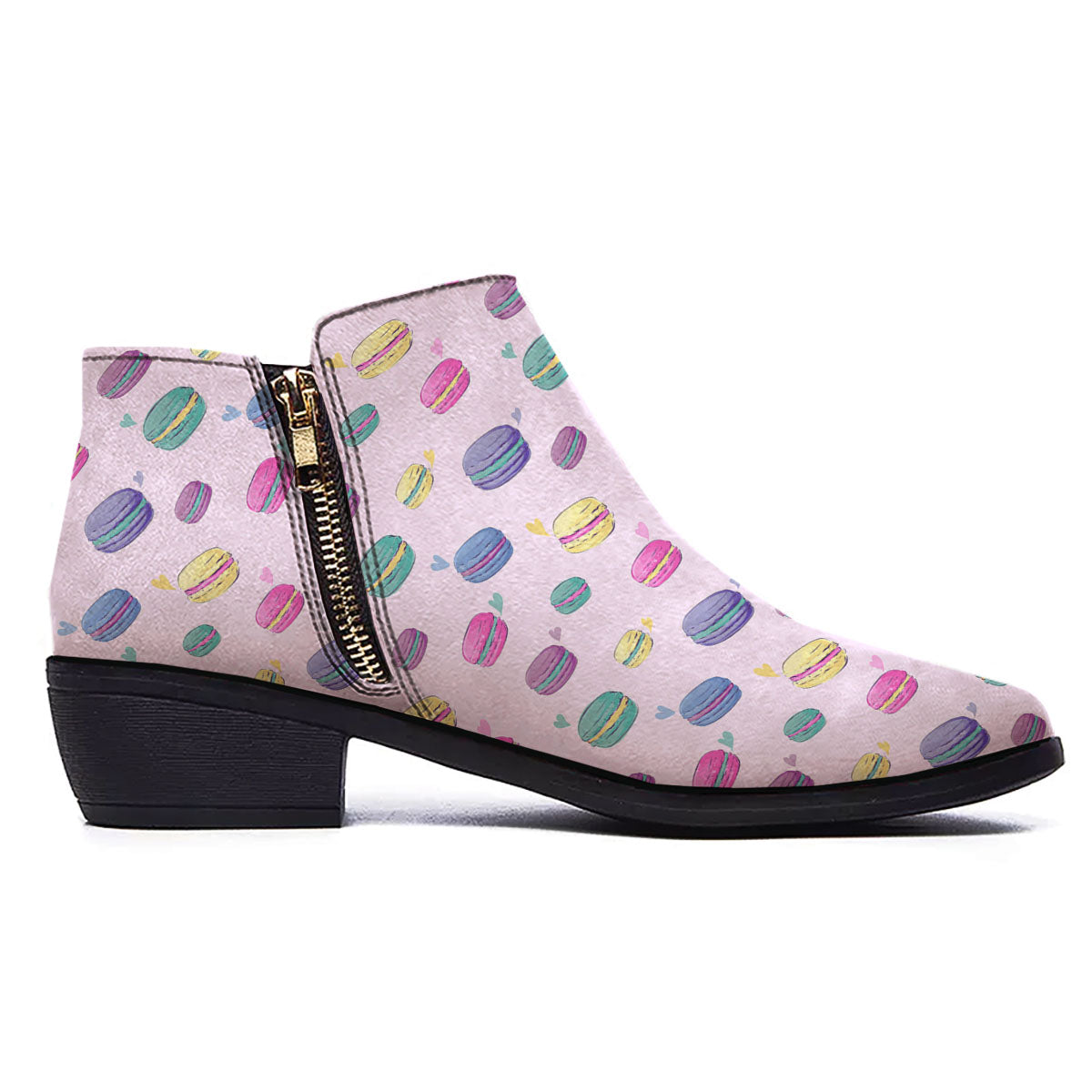 Macaron Print Pattern Ankle Boots-grizzshop