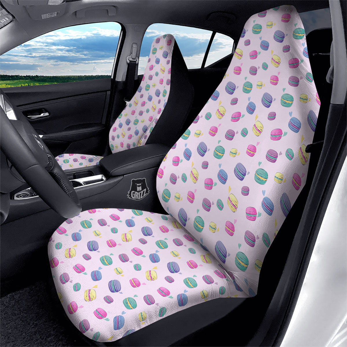 Macaron Print Pattern Car Seat Covers-grizzshop