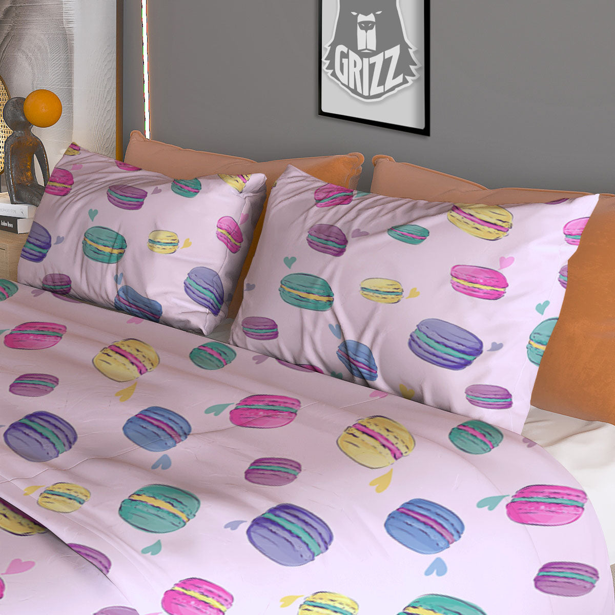 Macaron Print Pattern Duvet Cover Bedding Set-grizzshop