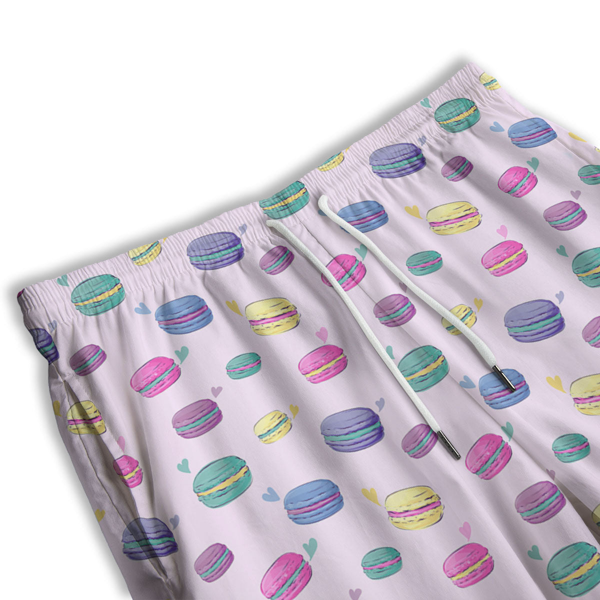 Macaron Print Pattern Men's Athletic Shorts-grizzshop