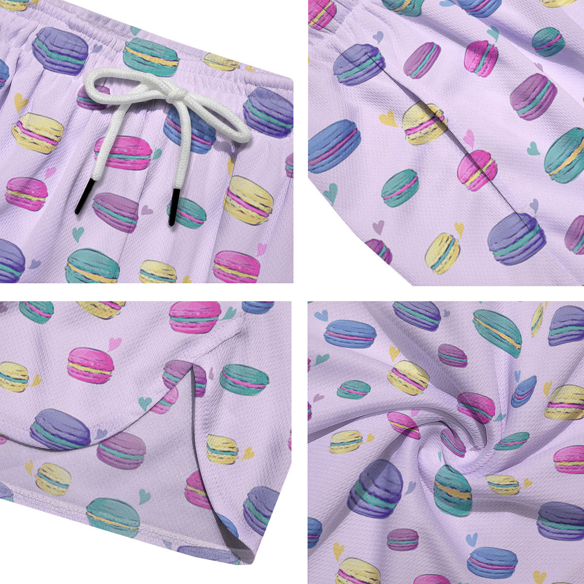 Macaron Print Pattern Men's Running Shorts-grizzshop