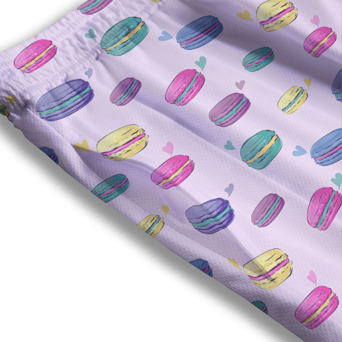 Macaron Print Pattern Mesh Shorts