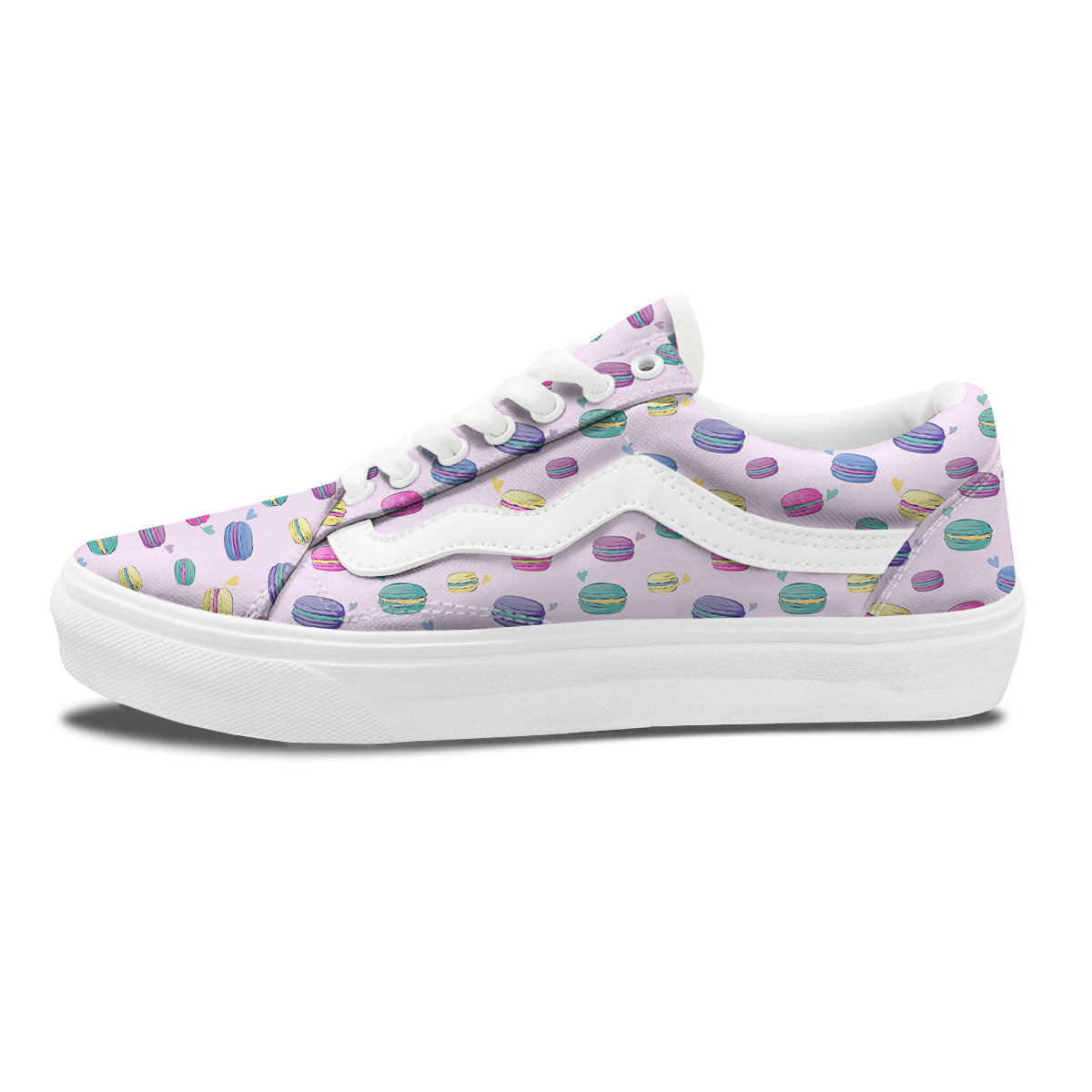 Macaron Print Pattern Skate Shoes-grizzshop
