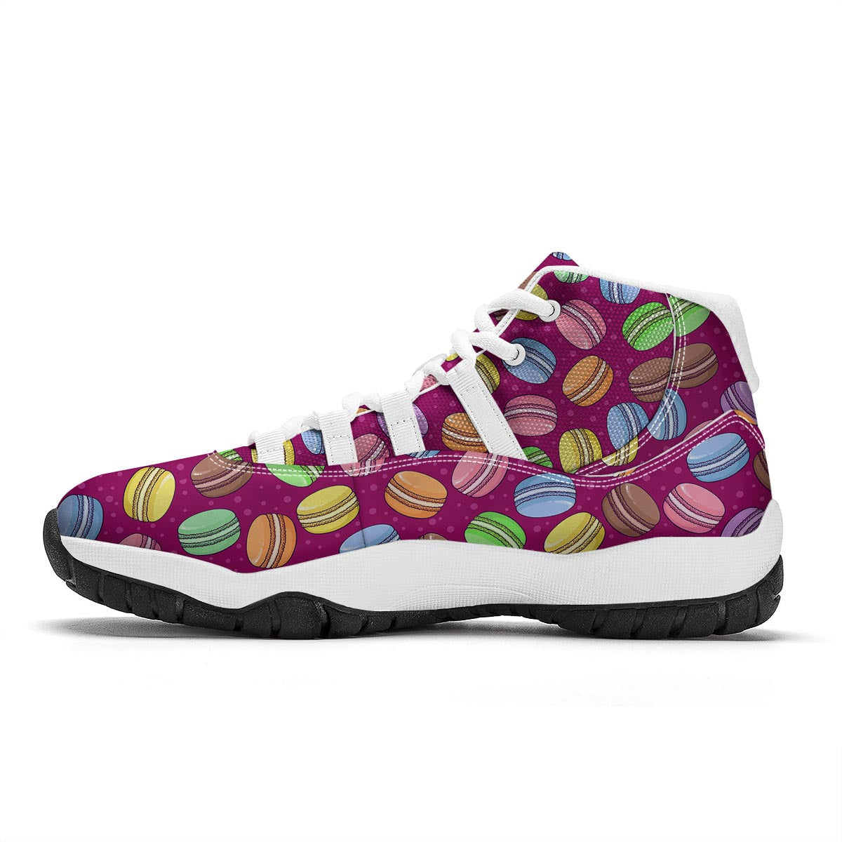 Macaron Sweet Print Pattern White Bball Shoes-grizzshop