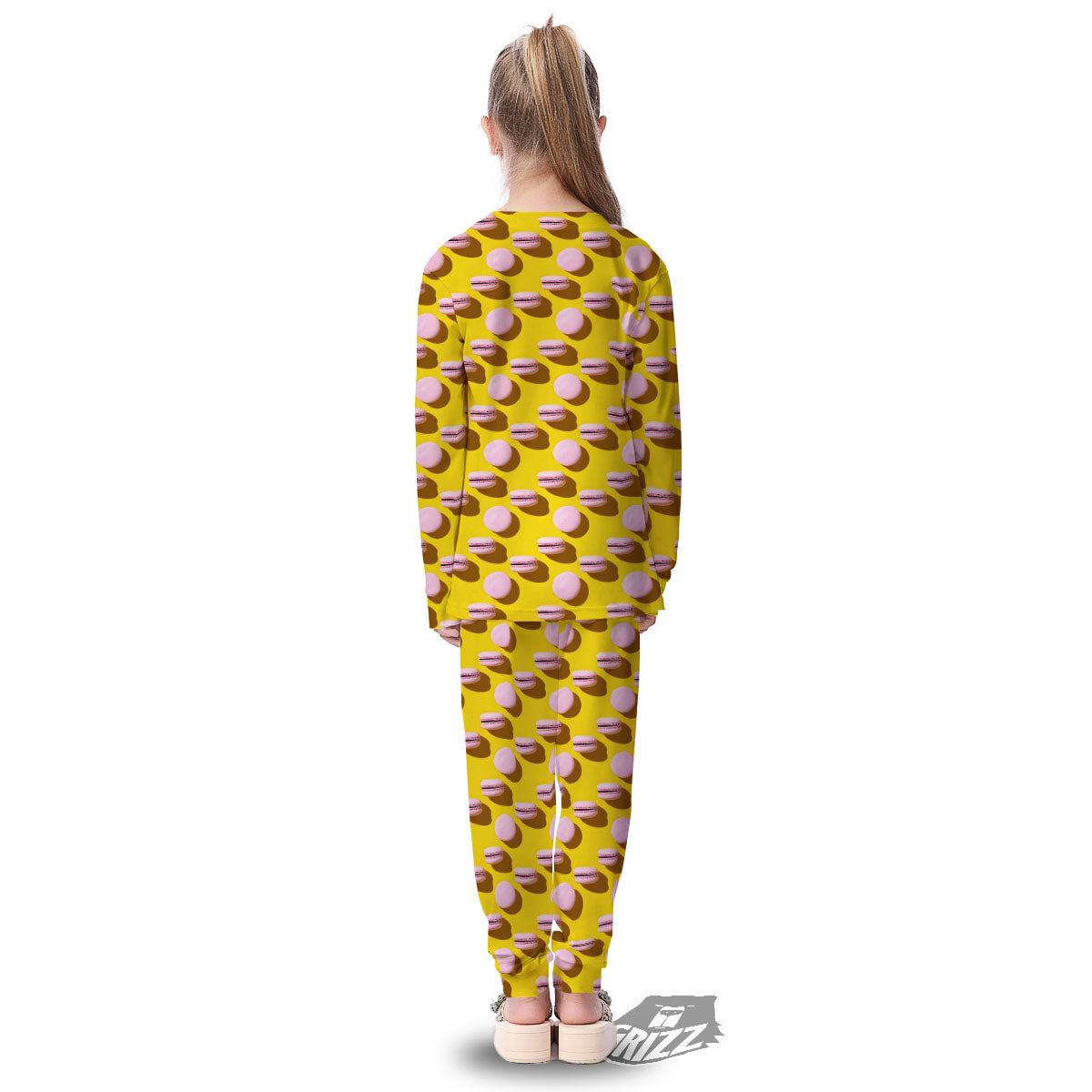 Macaron Yellow And Pink Print Pattern Kid's Pajamas-grizzshop