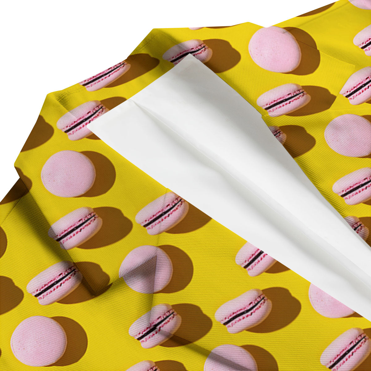 Macaron Yellow And Pink Print Pattern Men's Blazer-grizzshop