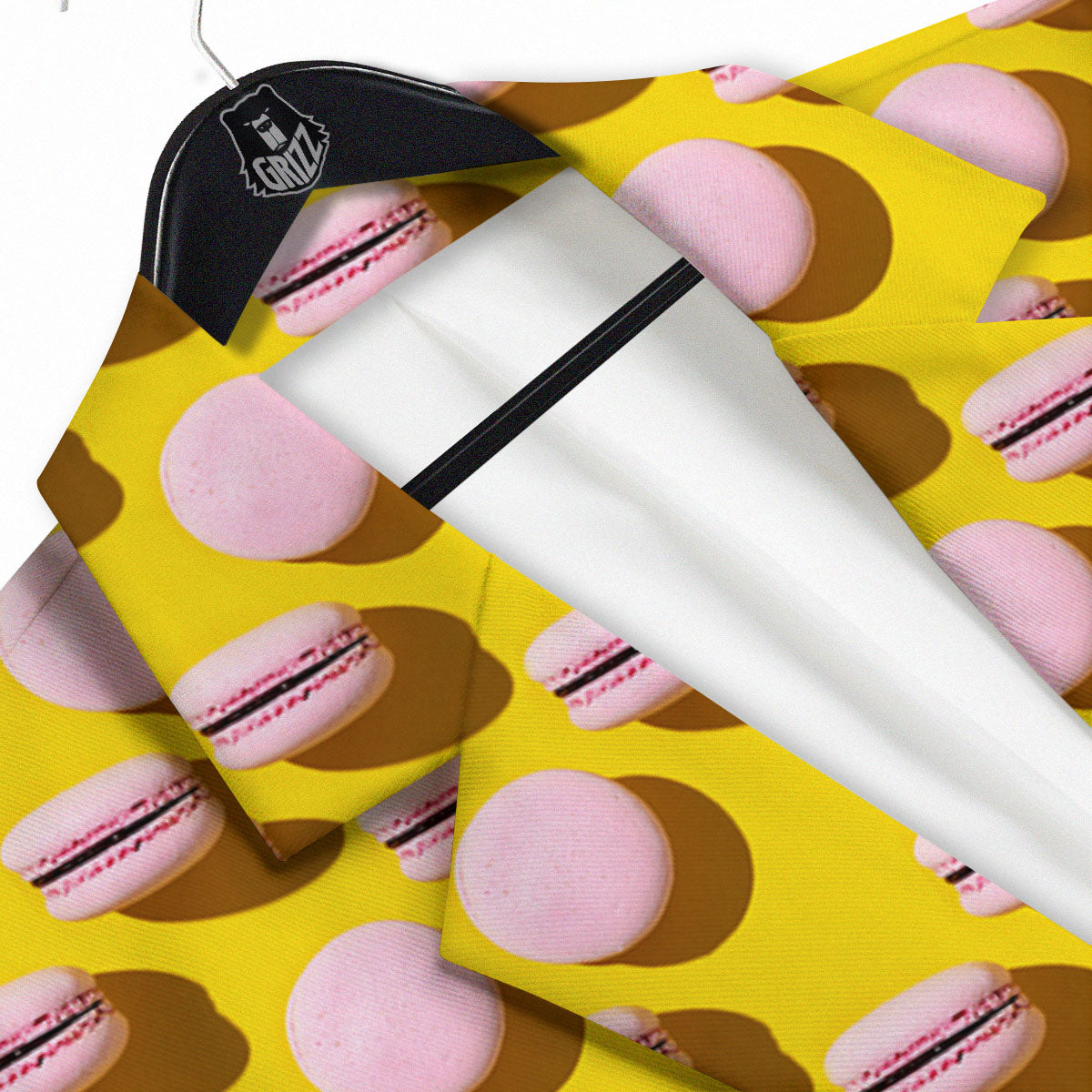 Macaron Yellow And Pink Print Pattern Men's Sport Coat-grizzshop