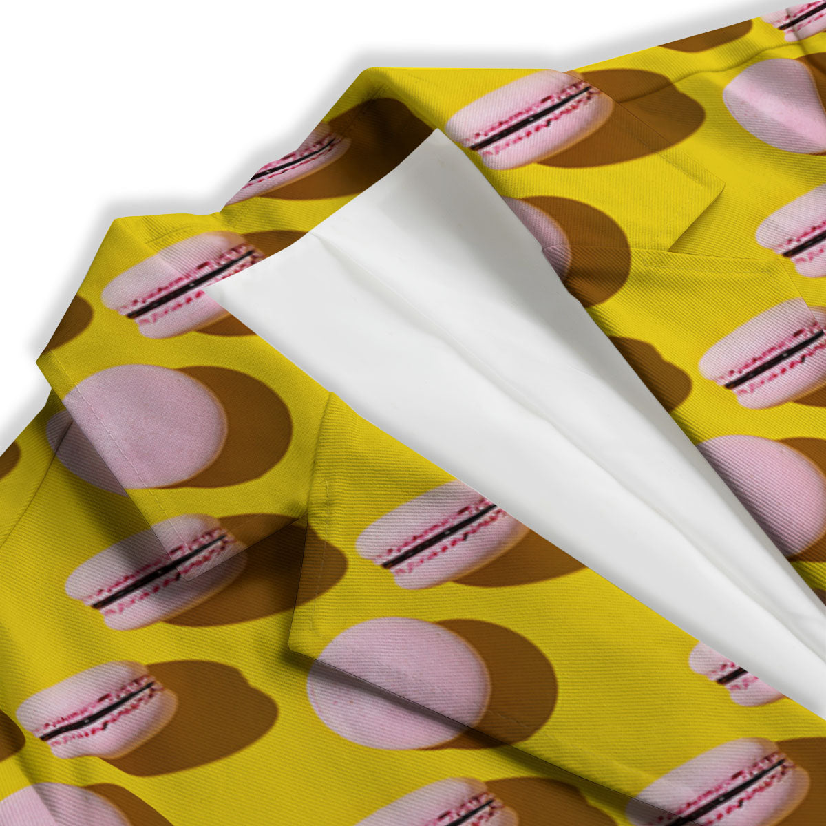 Macaron Yellow And Pink Print Pattern Women's Blazer-grizzshop