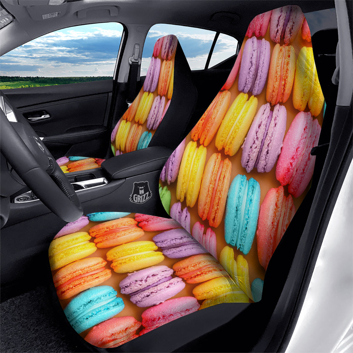 Macarons Colorful Print Car Seat Covers-grizzshop