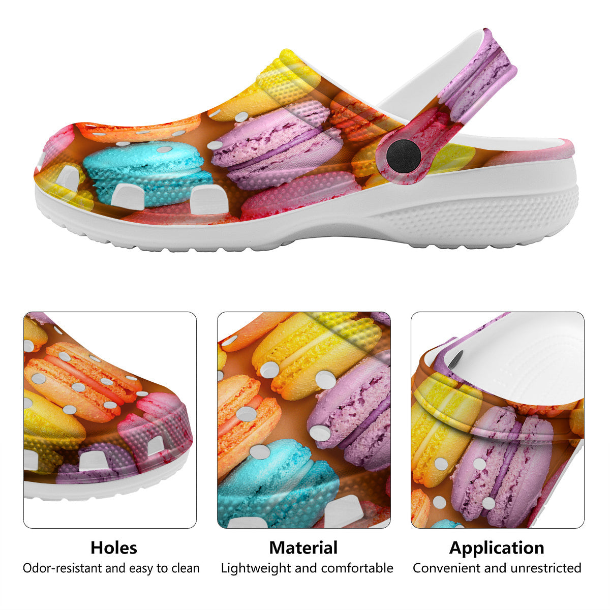 Macarons Colorful Print Clog-grizzshop